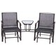 Outsunny 2 Person Outdoor Sling Fabric Double Glider Rocker Chair with Table - Thumbnail 1