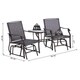 Outsunny 2 Person Outdoor Sling Fabric Double Glider Rocker Chair with Table - Thumbnail 4