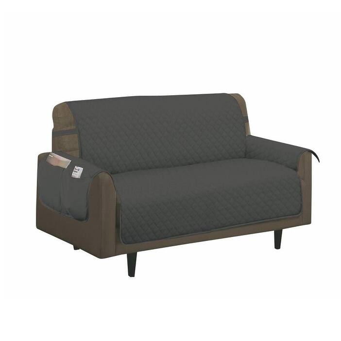 Porch & Den Genrosa Quilted Diamond Loveseat Furniture Protector Slipcover - Chair