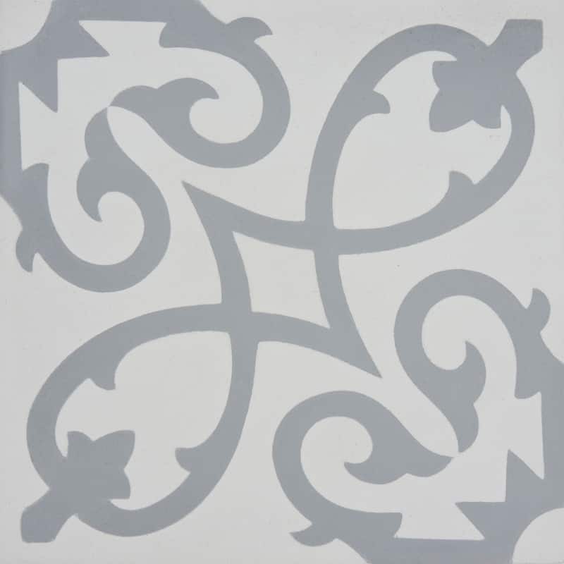 Handmade Agadir in White and Grey Tile, Pack of 12 (Morocco)