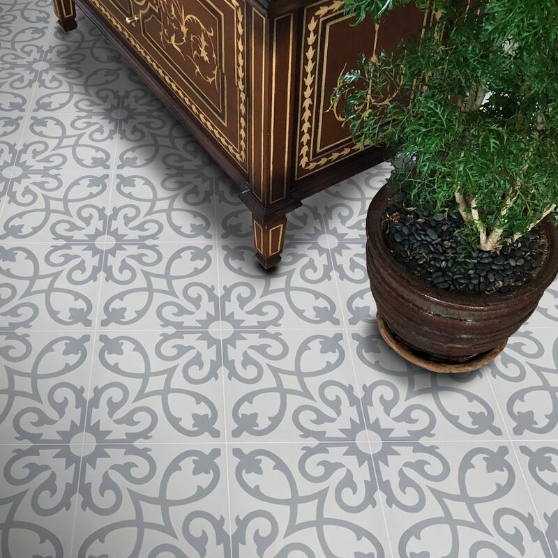 Handmade Agadir in White and Grey Tile, Pack of 12 (Morocco)