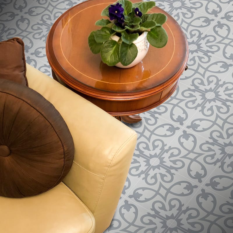 Handmade Agadir in White and Grey Tile, Pack of 12 (Morocco)
