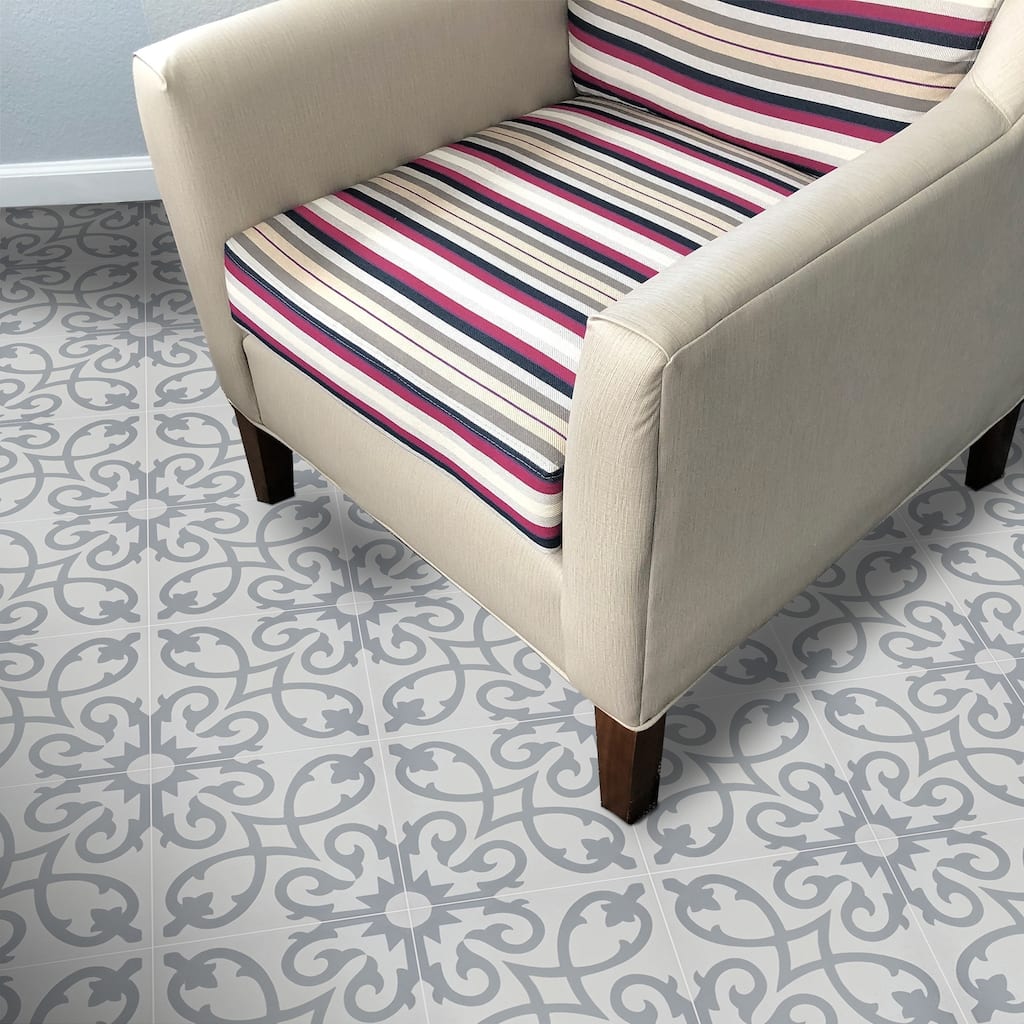 Handmade Agadir in White and Grey Tile, Pack of 12 (Morocco)