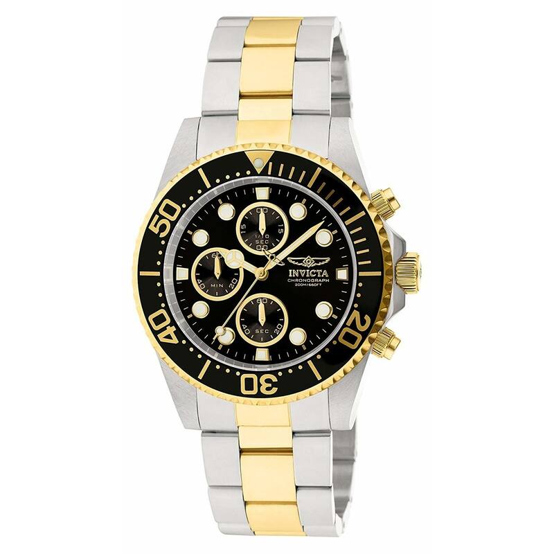 Invicta Men's Pro Diver 1772 Stainless Steel, Gold Watch