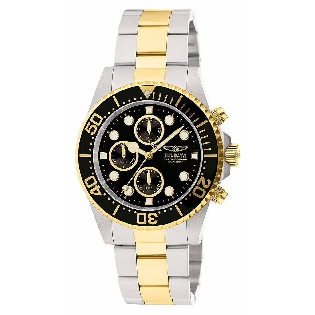 Invicta Men's Pro Diver 1772 Stainless Steel, Gold Watch