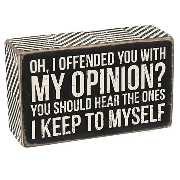 Wood Box Sign My Opinion 5" x 3" x 1.5"
