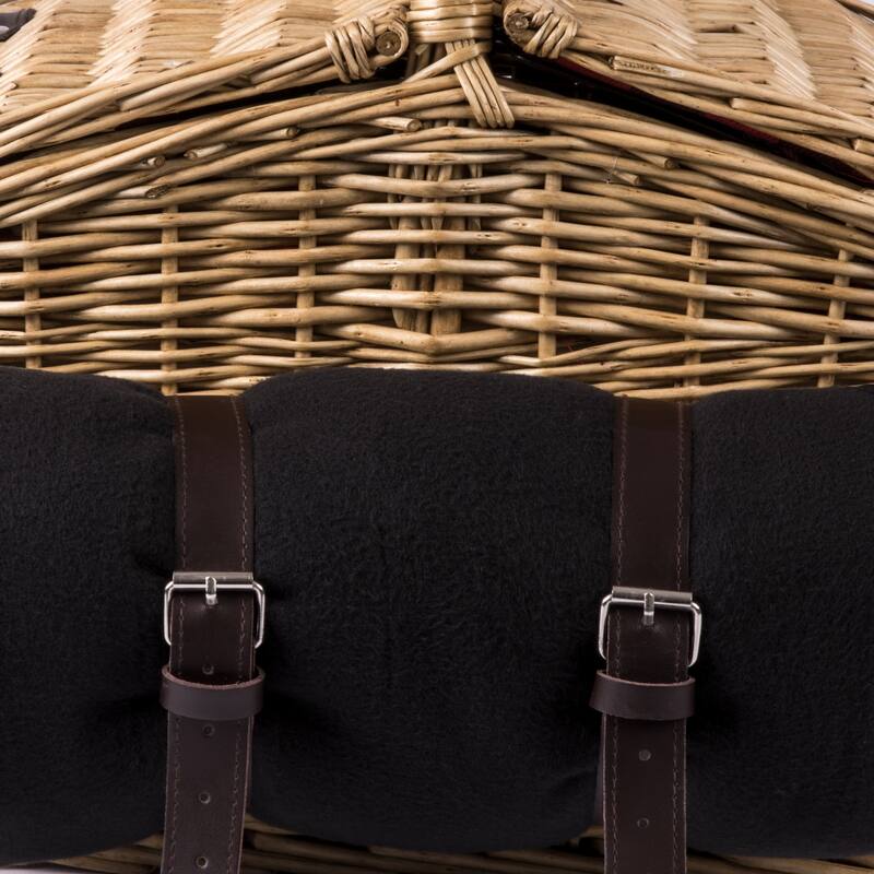 Somerset Picnic Basket, (Red & Black Buffalo Plaid)