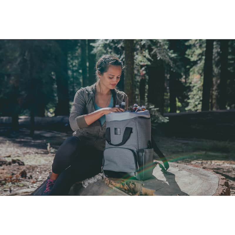 On The Go Roll-Top Cooler Backpack, (Heathered Gray)