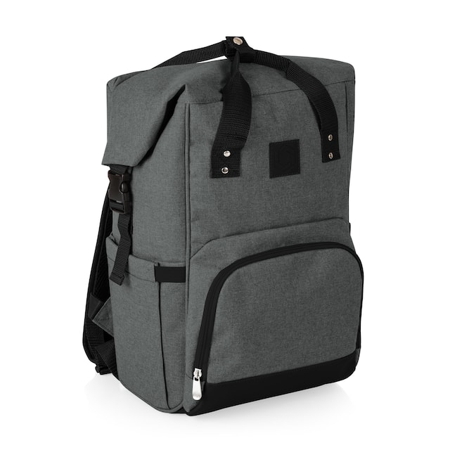 On The Go Roll-Top Cooler Backpack, (Heathered Gray) - Grey