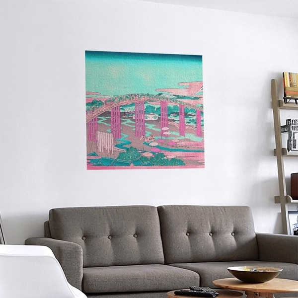 Porch & Den Katsushika Hokusai 'Japanese Bridge' Removable Art Decal. Opens flyout.