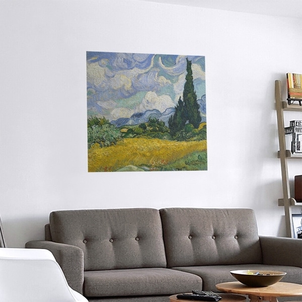 Porch & Den Vincent Van Gogh 'Wheatfield with Cypresses' Removable Art Decal. Opens flyout.