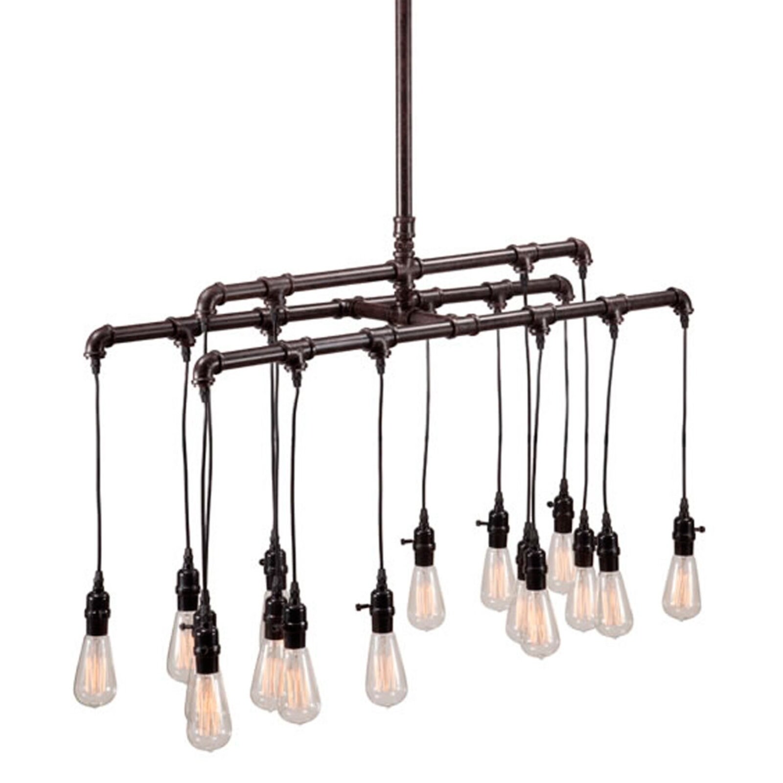 Industrial Black Metal 16-Light Chandelier - Chandeliers For Bedrooms by Overstock.com