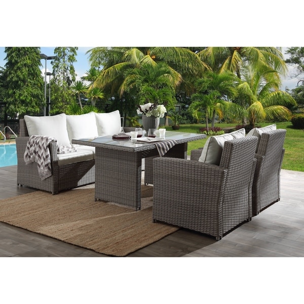 hermosa 4 piece wicker patio set with cushions