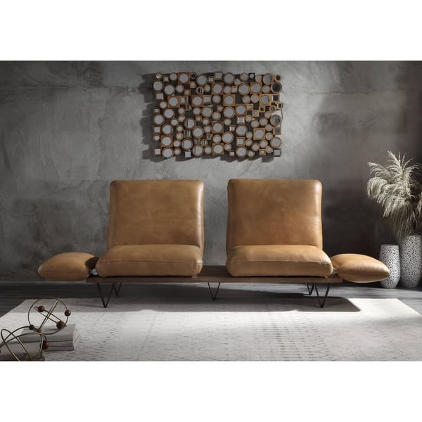 slide 2 of 9, Strick & Bolton Roxburgh Top-grain Leather Swivel Sofa