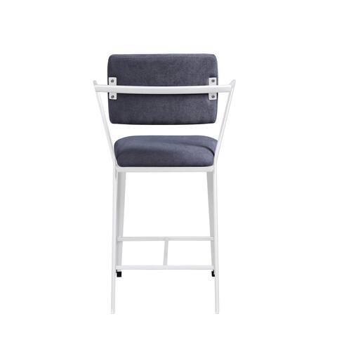ACME Cargo Counter Height Chair (Set of 2) in Gray Fabric & White