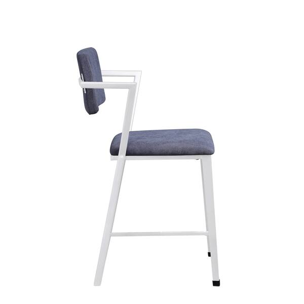 Acme Cargo Counter Height Chair (Set of 2), Gray Fabric & White