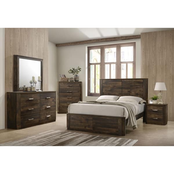 slide 1 of 1, Carbon Loft Genegua Eastern King Bed in Antique Walnut