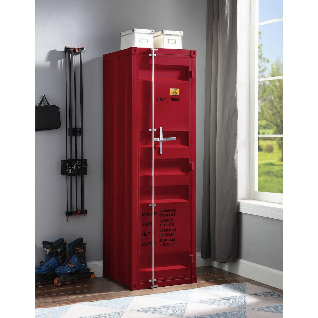 ACME Cargo Wardrobe with 1 Door in Red