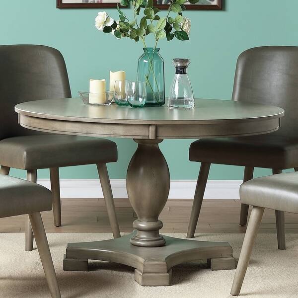slide 2 of 3, The Gray Barn Bag End Grey Oak Dining Table with Single Pedestal