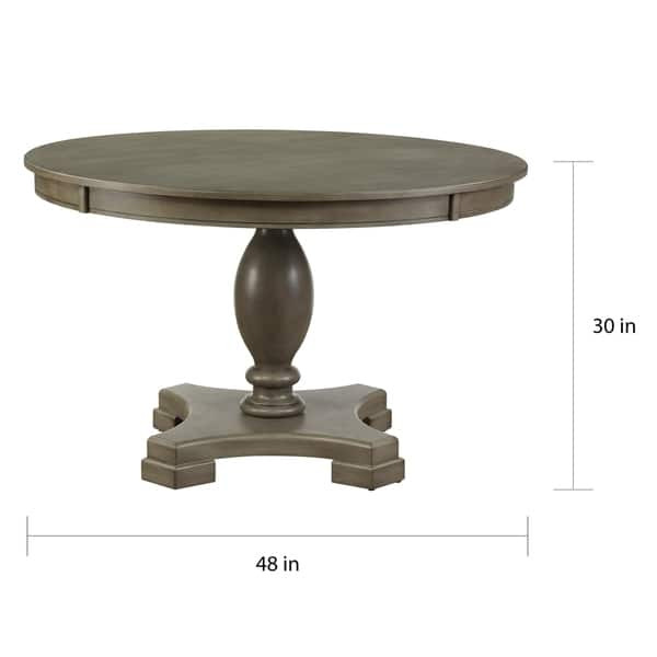 The Gray Barn Bag End Grey Oak Dining Table with Single Pedestal - On ...