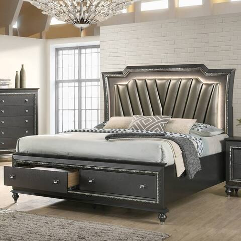 Silver Orchid Brockwell LED Headboard Queen Bed