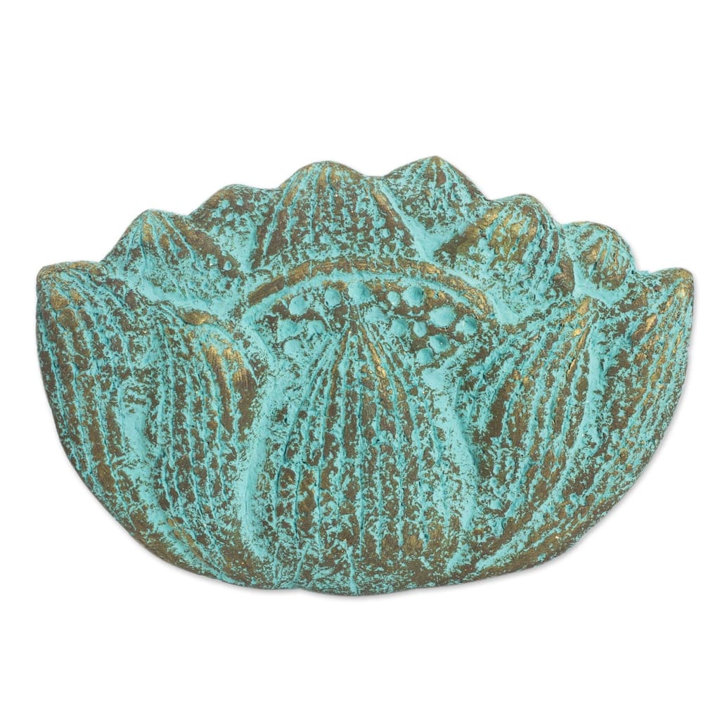 Handmade Blushing Lotus Recycled paper wall sculpture (Thailand)