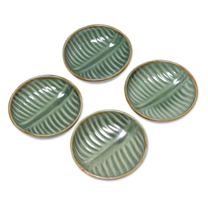 NOVICA Handmade Banana Vibes Ceramic Dessert Bowls, Set of 4 (Indonesia)