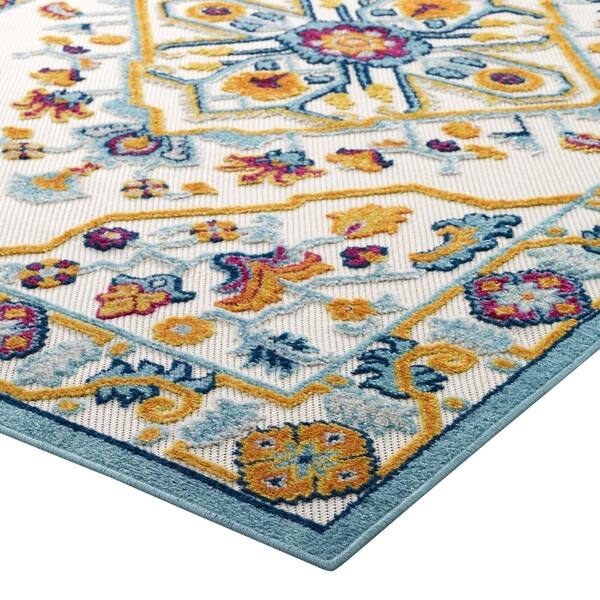 Shop Reflect Freesia Distressed Vintage Floral Persian Medallion Indoor And Outdoor Area Rug Overstock 28233578