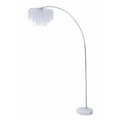 Coaster Furniture Shirley Chrome and Crystal Marble Base Floor Lamp