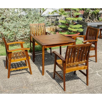 Highland 5-Piece Acacia Patio Dining Set