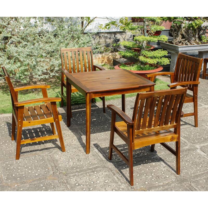 Highland 5-Piece Acacia Patio Dining Set