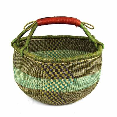 Handmade Large Market Basket, Mixed Colors