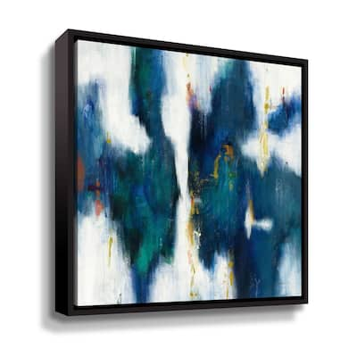 ArtWall Blue Texture I Gallery Wrapped Floater-framed Canvas