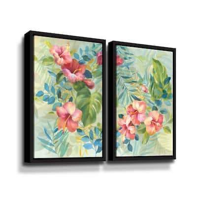 ArtWall Hibiscus Garden Multi-Piece Floater Framed Canvas Set