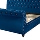 preview thumbnail 5 of 6, Roundhill Furniture Evora Blue Velvet Upholstered Crystal Button Tufted Sleigh Bed