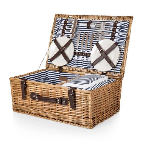 Belmont Picnic Basket (Navy and White Stripe)