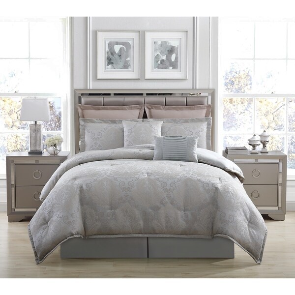 Hamilton Hall Lorient Damask 8 Piece Comforter Set