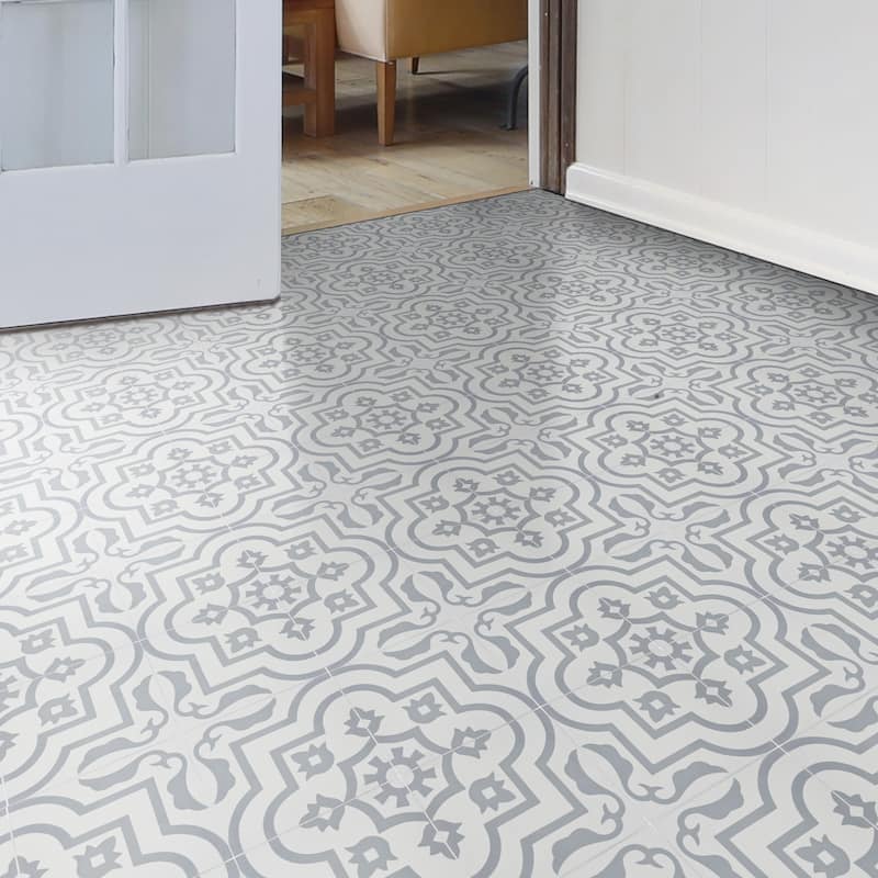 Handmade Taza in White and Grey Tile, Pack of 12 (Morocco)