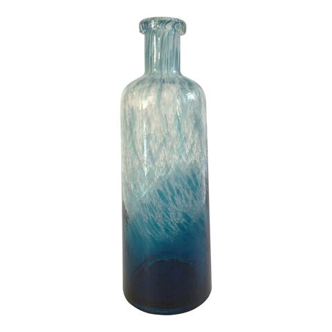 Aurelle Home Vintage Shape Blue Glass Modern Vase