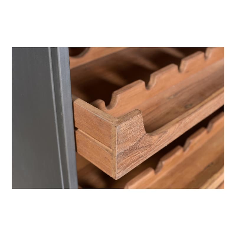 Aurelle Home Solid Wood and Iron Wine Cabinet