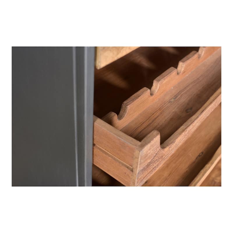Aurelle Home Solid Wood and Iron Wine Cabinet
