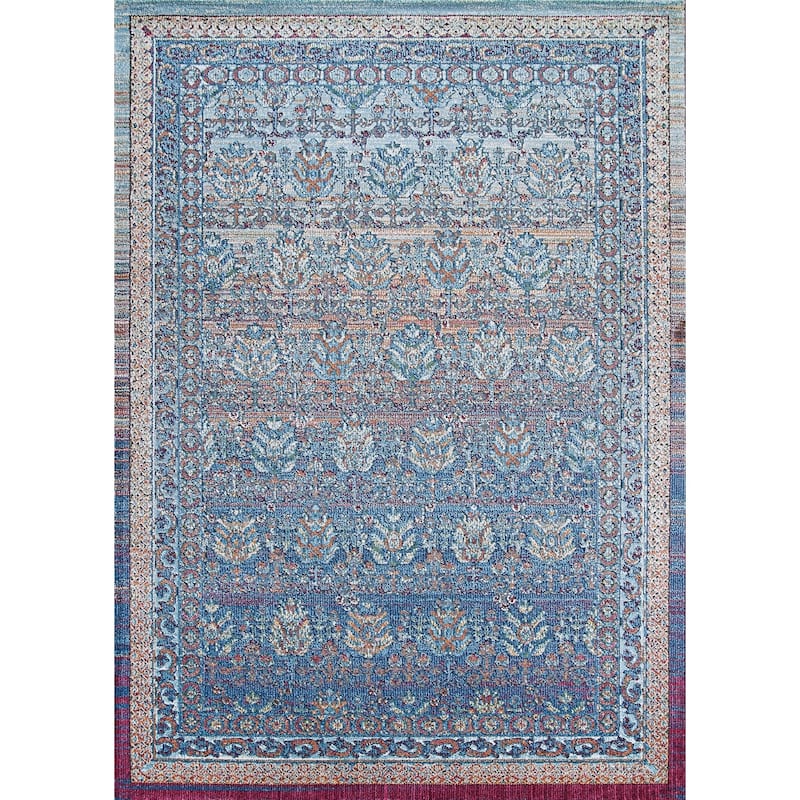 Prismatic Night Sky Blue/Burgundy Area Rug