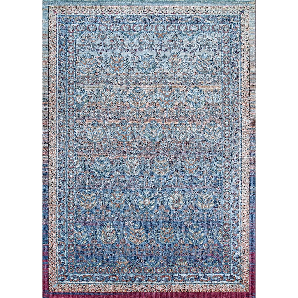 Prismatic Night Sky Blue/Burgundy Area Rug