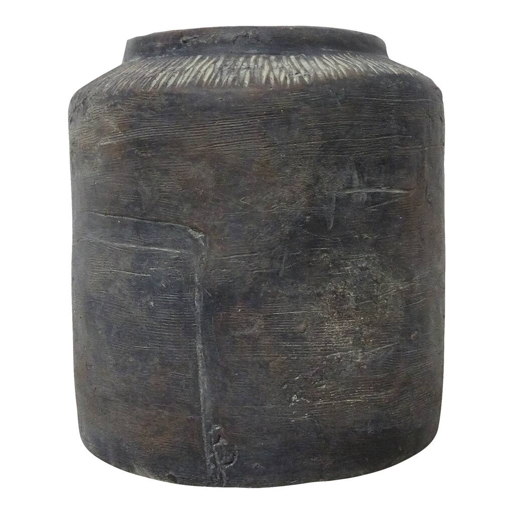 Aurelle Home Vitas Rustic Brown Cement Vase Planter - Large