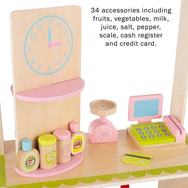 wooden supermarket playset