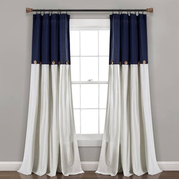 Shop Lush Decor Linen Button Window Curtain Single Panel On Sale