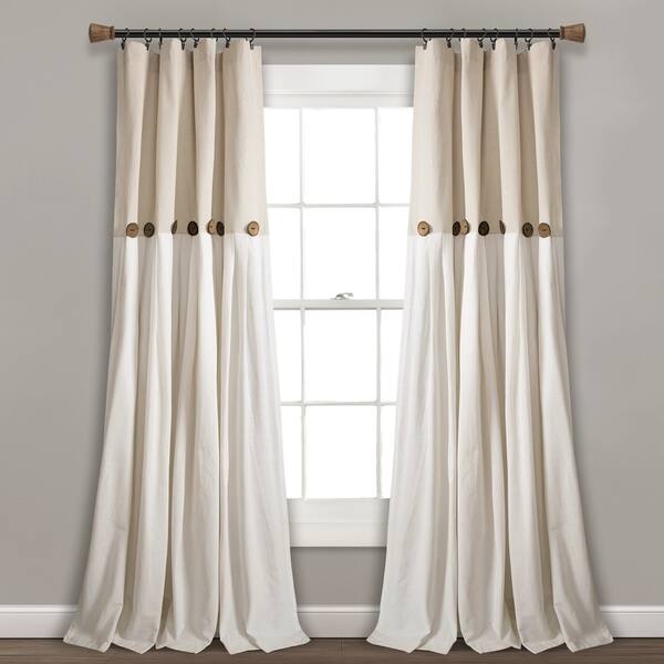 Shop Lush Decor Linen Button Window Curtain Single Panel On Sale