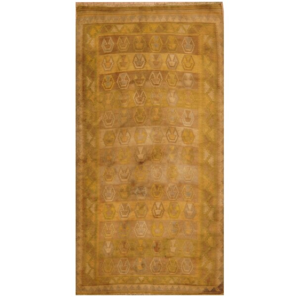 Handmade One-of-a-Kind Shiraz Kashgahi Wool Kilim (Iran) - 3'10 x 7'7