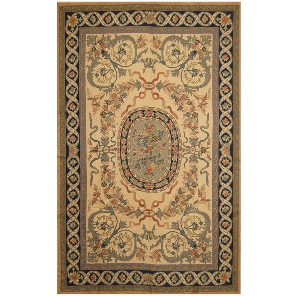 Handmade One-of-a-Kind Needle Stitch Wool Kilim (India) - 5'3 x 8'4