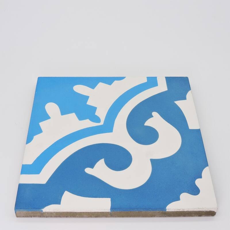 Handmade Tanger in Two Toned Blue Tile, Pack of 12 (Morocco)